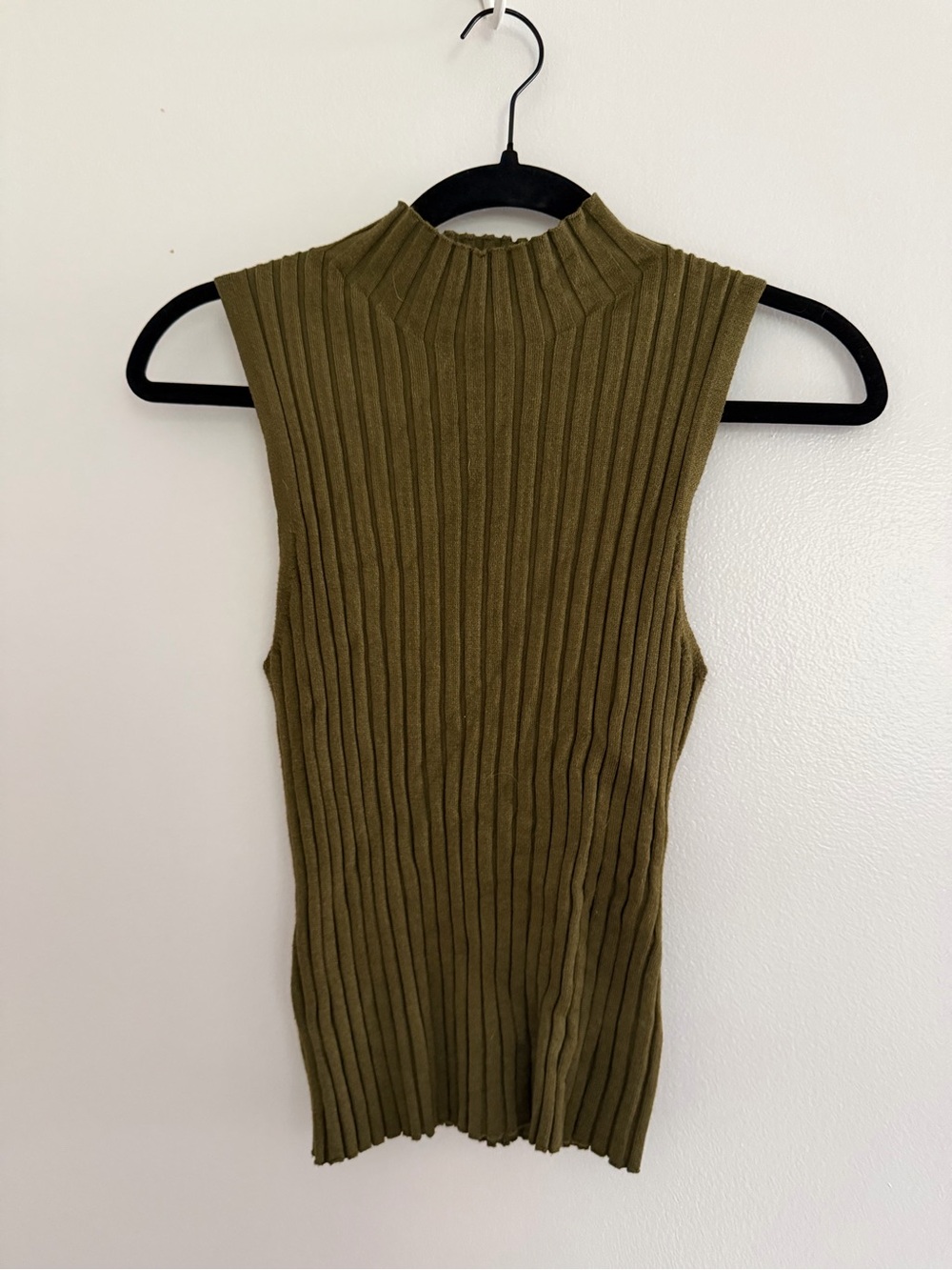 a new day Olive Green Ribbed Mock Neck Sleeveless Tank